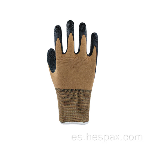 Guantes de trabajo de caucho recubierto de látex de seguridad industrial Hespax